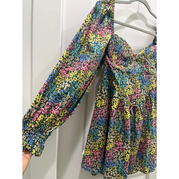 NWT For Love & Lemons Ruth Mini Dress in Blue Sz M - Picture 6 of 13